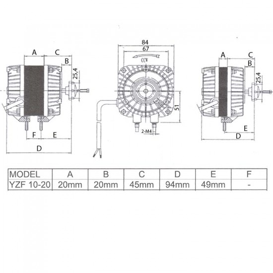 Weiguang Q Fan Motoru 36w YZF10-20