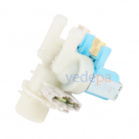 Çamaşır Makinası İkili Su Giriş Vana Ventili - 180° Plastik Bağlantılı Grup Soketli - TP Reflex