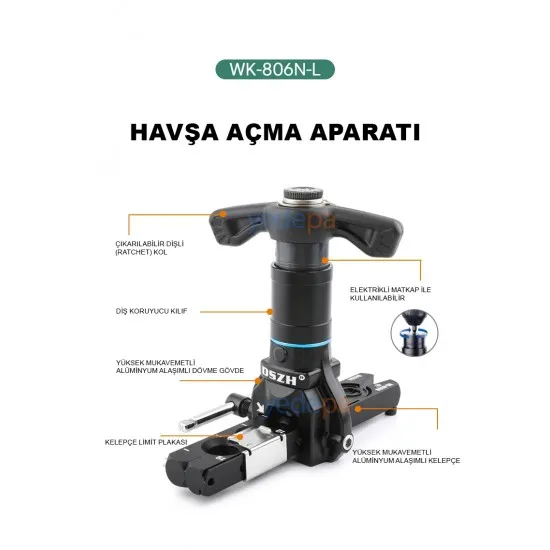 DSZH WK-806N-L Eksantrik Havşa Açma Seti – Havşa Açma, Boru Kesme, Çapak Temizleme, 6–19 mm