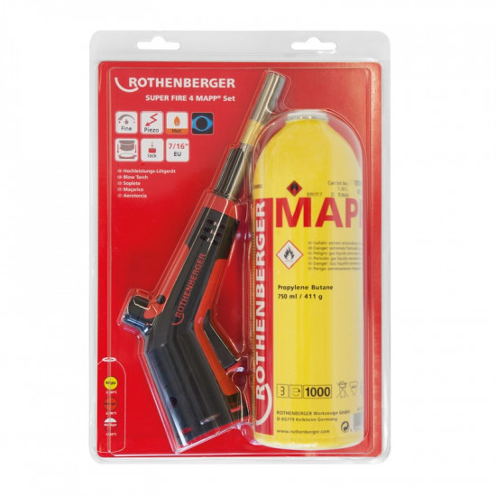 Rothenberger 1000001263 Super Fire 4 Cyclone Br+Mapp,7/16"-Eu, A
