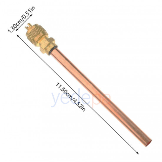 1/4 HVAC Refrigerant Charging Access Valve with Copper Tube