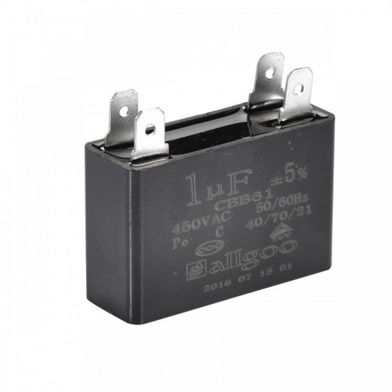 კვადრატული კონდენსატორი 1 µF 450 VAC - 50/60 Hz