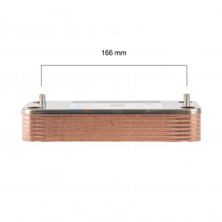 14-Plate Flat Type Combi Boiler Plate Heat Exchanger Compatible with Demirdöküm Baxi Ariston (166mm Screw Spacing)