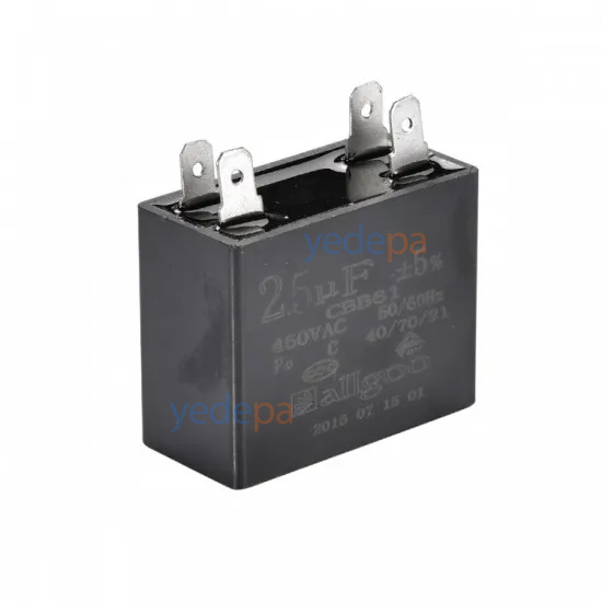 კვადრატული კონდენსატორი 2.5 µF 440 VAC - 50/60 Hz