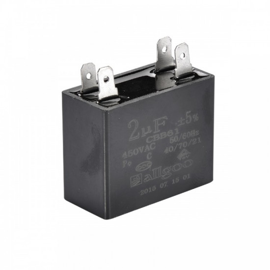 კვადრატული კონდენსატორი 2 µF 450 VAC - 50/60 Hz