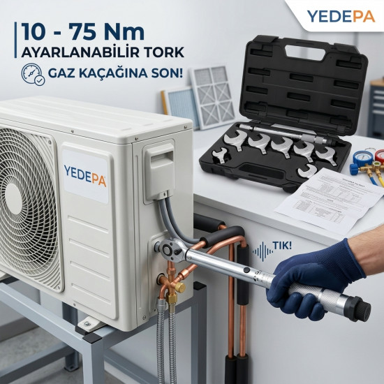 27T0105 Profesyonel Klima ve Soğutma Tork Anahtarı Seti (10-75 Nm)