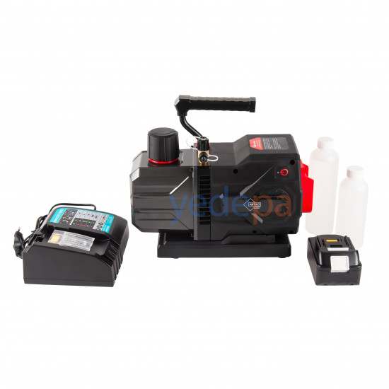 2VI-3DLi Çift Kademeli Akülü, Şarjlı, Kablosuz Vakum Pompası - 18V, 1/2 HP, 6CFM Lityum Bataryalı