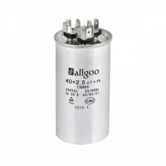 40+2.5 µF Dual Klima Kondansatör (Kapasitör) Metal 450 VAC - 50/60 Hz