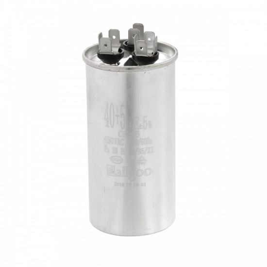 40+5 µF Dual AC Capacitor Metal 450 VAC - 50/60 Hz
