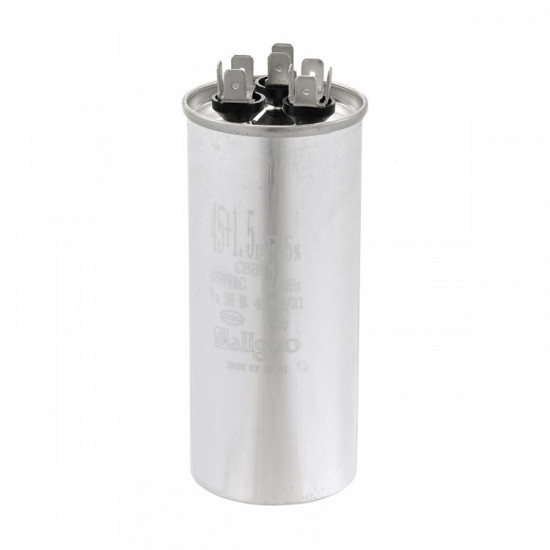 45+1.5 µF Dual AC Capacitor Metal 450 VAC - 50/60 Hz
