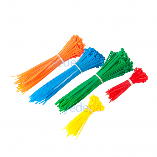 500-Piece Colored Cable Tie Set – Practical Organizing Solution in Various Sizes and Colors