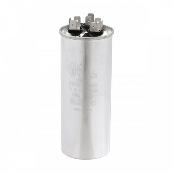50+5 µF Dual Air Conditioner Capacitor Metal 450 VAC - 50/60 Hz