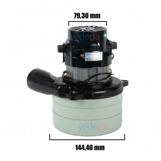 73 Elektrikli Süpürge Vakum Motoru - Üç Fanlı Egzostlu, 220V 1200W, Bakır Sargılı