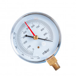 80 mm Hassas Vakum Saati (Vakummetre) 0-1000 mbar Alttan Çıkışlı