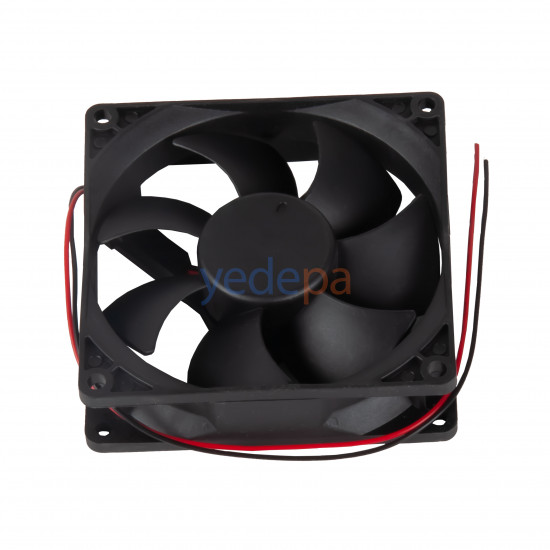 92x92x25 mm Manyetik Yataklı Kare Fan 12V - Vida Aralığı 82 mm