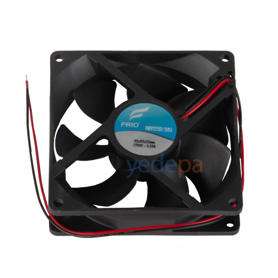 92x92x25 mm Manyetik Yataklı Kare Fan 12V - Vida Aralığı 82 mm