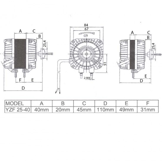 Weiguang Q Fan Motoru 90w YZF25-40