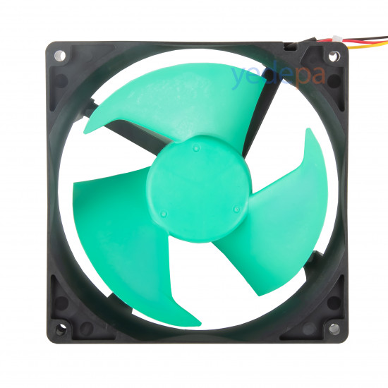 Refrigerator Square Fan Motor Green Blade FBA12J15V 15V 0.28A - Compatible with LG, Samsung, Sharp
