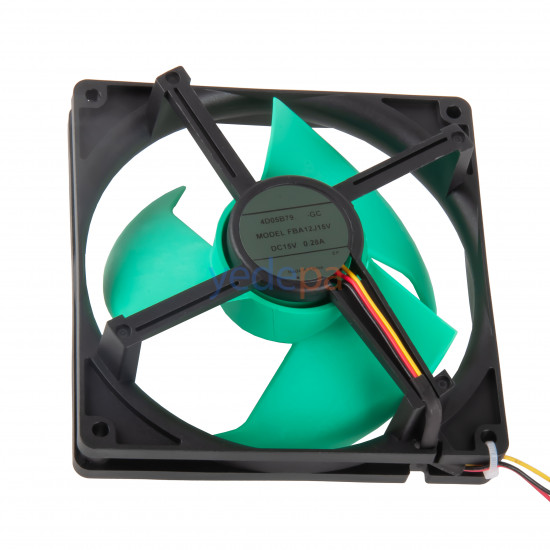 Refrigerator Square Fan Motor Green Blade FBA12J15V 15V 0.28A - Compatible with LG, Samsung, Sharp