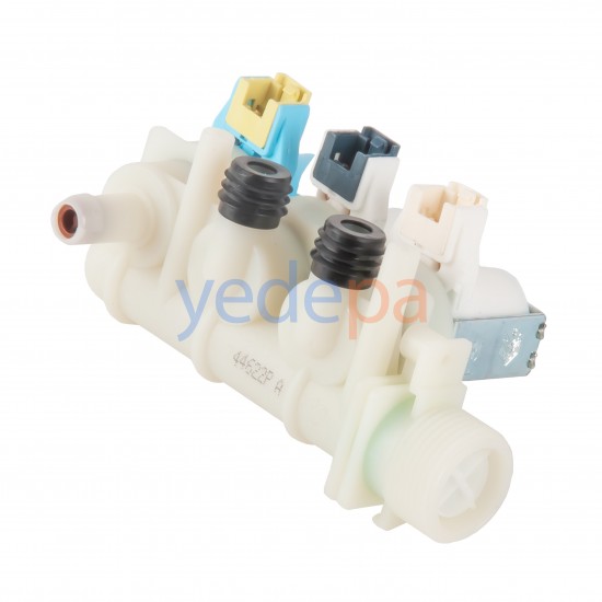 Çamaşır Makinesi Üçlü Su Giriş Ventil Vanası - 180° Plastik Bağlantılı Geçmeli Grup Soketli - TP Reflex