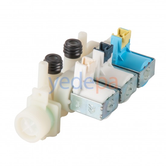 Çamaşır Makinesi Üçlü Su Giriş Ventil Vanası - 180° Plastik Bağlantılı Geçmeli Grup Soketli - TP Reflex