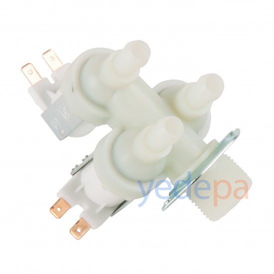 Çamaşır Makinesi Üçlü Su Giriş Ventil Vanası - 90 Metal Bağlantılı 10.5mm - TP Reflex