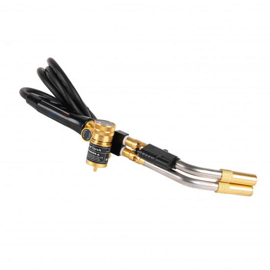 Dual-Head Hose-Type MAPP / Propane Gas Torch and MAPP Gas Cartridge Set