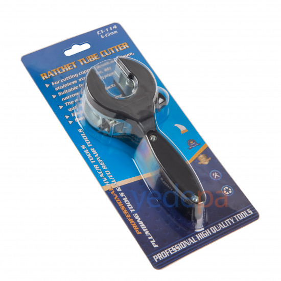 CT-114 რეჩეტიანი ტრუბორეზი-მაკრატელი – 6-23 mm უჟანგავი ფოლადის, სპილენძის და ალუმინის მილებისთვის