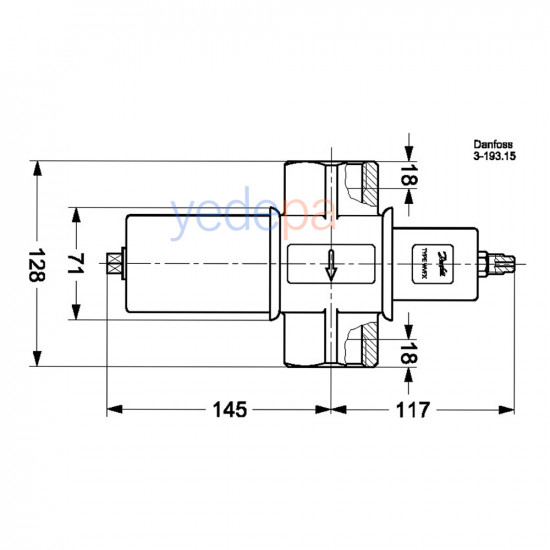 Danfoss 003F1240 WVFX 40 წყლის წნევის რეგულატორი 1 1/2" G, 11 m³/h Kv, 4-17 bar