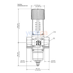 Danfoss WVFX 25 წნევით მართვადი წყლის მარეგულირებელი ვენტილი – 1", 4-23 bar, 5.5 m³/h ხარჯი (003N4105)
