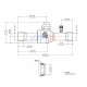 Danfoss 009L7056 GBC 28S 1 1/8" ODF შაროვოი კრანი – Schrader ნიპელით, 62.25 m³/h Kv, 45 bar