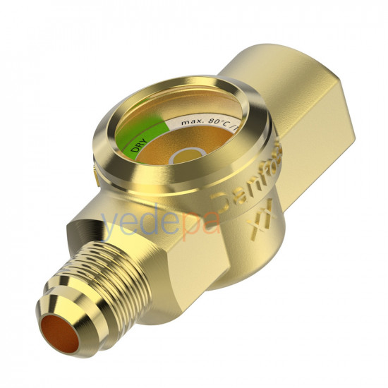 Danfoss SGP 10 N Gözetleme Camı – Rakorlu 3/8", N Tipi Nem Göstergeli, 52 bar MWP (014L0172)
