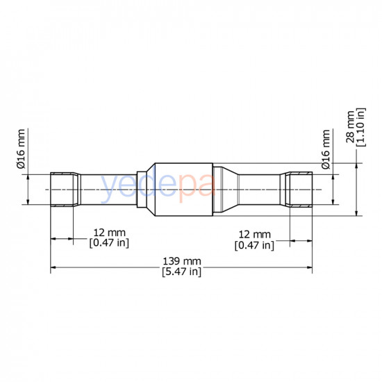 Danfoss 020B1018 NRV 16S 5/8" ODF Straightway Solder Check Valve – 4.04 m³/h Kv, 49 bar