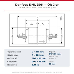 Danfoss 023Z0193 DML 306 Filter Drier 3/4" Flare