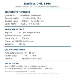 Danfoss 023Z458291 DML 166S ფილტრ-ოსუშიტელი – 3/4" ODF სარჩილავი მიერთებით, 46 bar