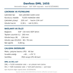 Danfoss 023Z506891 DML 165S ფილტრ-ოსუშიტელი (ფილტრ-საშრობი) – 5/8" ODF სარჩილავი, 46 bar