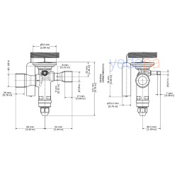 Danfoss TGE Thermostatic Expansion Valve - R407C, Externally Equalized, Balanced Port, 7/8" x 1 1/8" Solder, MOP 15°C - 62 kW - Part No: 067N4013