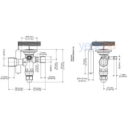 Danfoss TGE ტრვ (ტერმორეგულირებადი ვენტილი) - R134a / R513A, გარე გათანაბრებით, დაბალანსებული პორტი, 5/8" x 7/8" მისარჩილი - 24 kW - არტიკული: 067N5157
