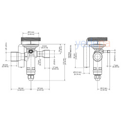 Danfoss TGE ტრვ (ტერმორეგულირებადი ვენტილი) - R134a / R513A, გარე გათანაბრებით, დაბალანსებული პორტი, 7/8" x 1 1/8" სარჩილავი - 44 kW - არტიკული: 067N5163