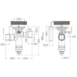 Danfoss TGE ტრვ (ტერმორეგულირებადი ვენტილი) - R134a / R513A, გარე გათანაბრებით, დაბალანსებული პორტით, 1 1/8" სარჩილავი - 70 kW - არტიკული: 067N5255