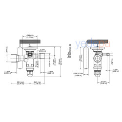 Danfoss TGE ტრვ (ტერმორეგულირებადი ვენტილი) - R404A / R507A, გარე გათანაბრებით, დაბალანსებული პორტით, 5/8" x 7/8" სარჩილავი მიერთებით - 26 kW - არტიკული: 067N6154