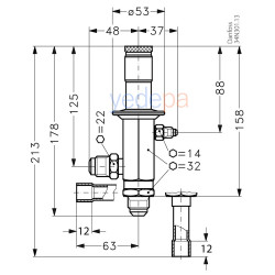 Danfoss CPCE 15 Sıcak Gaz Baypas Regülatörü – 5/8" ODF, Pilot Kontrollü, 0-6 bar Ayar Aralığı