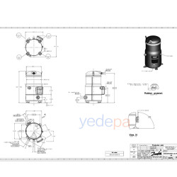 Danfoss DSH090A4ALD 120H1511 Scroll Compressor | 7.5 HP | 68,402 BTU/h (20,048 W) | R410A | 3 Phase