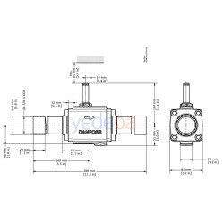 Danfoss EVR 32 სოლენოიდური კლაპანი - NC, სარჩილავი (ODF), 1 5/8 in - თუჯის კორპუსი - ნაწილის ნომერი: 032L1104