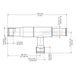 Danfoss KVL 22 კარტერის წნევის რეგულატორი – 7/8" ODF, 3.2 m³/h, 18 bar, 0.2-6 bar რეგულირების დიაპაზონი