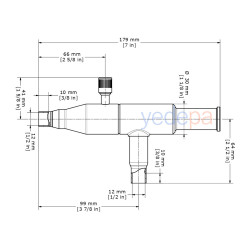 Danfoss KVR 12 კონდენსაციის წნევის რეგულატორი – 1/2" ODF სარჩილავი მიერთება, მაქს. წნევა 28 bar