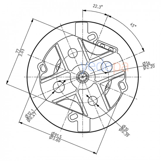 Domel 463.3.405 მტვერსასრუტის მოტორი – 1800W, 230V, 50Hz
