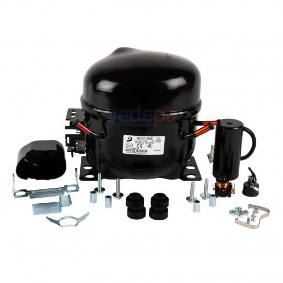 Donper NE6210CK 3/8 HP R404A Medium/High Temperature Commercial Refrigeration Compressor – CSIR Motor, 220-240V 50Hz, 1250W Capacity