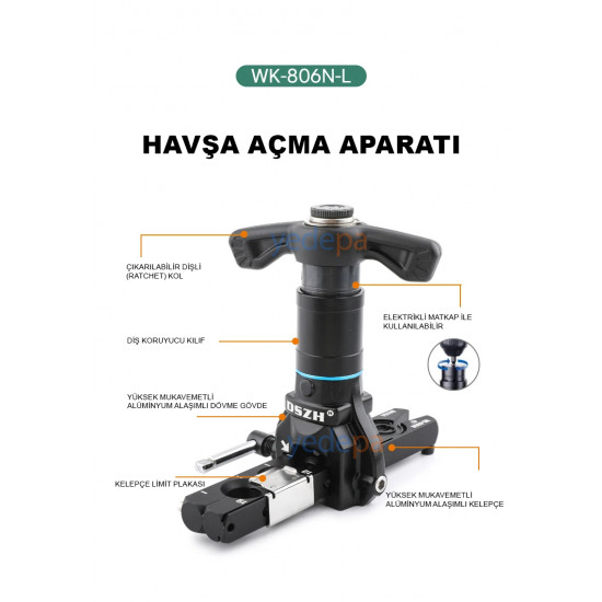 DSZH WK-806N-L Eksantrik Havşa Açma Seti – Havşa Açma, Boru Kesme, Çapak Temizleme, 6–19 mm
