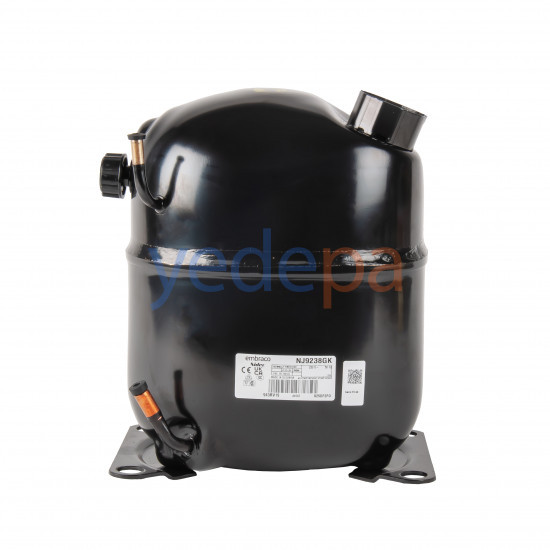 Embraco NJ 9238 GK მაცივრის კომპრესორი - 1 1/2 HP, R404A, მაღალი წნევა